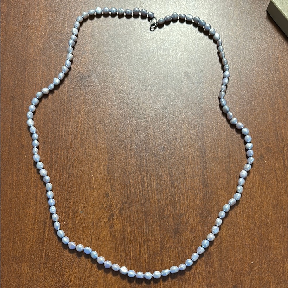 Elegant Silver Pearl Necklace